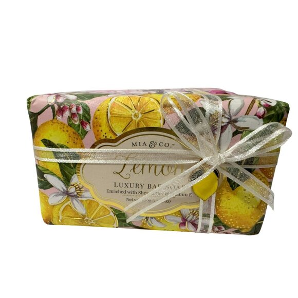 Mia & Co Luxury Bar Soap 2 Pk Lemon & Rose Enriched w Mia & Co Luxury Bar Soap - Picture 4 of 5